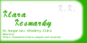 klara kesmarky business card