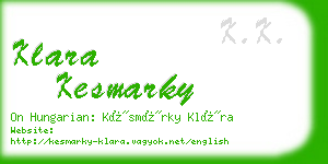 klara kesmarky business card